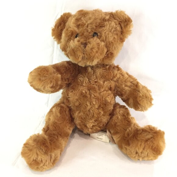 FunHouse Plush Teddybear 12" Honey Brown Soft Stuffed Animal Brown Eyed Bear - Picture 1 of 6